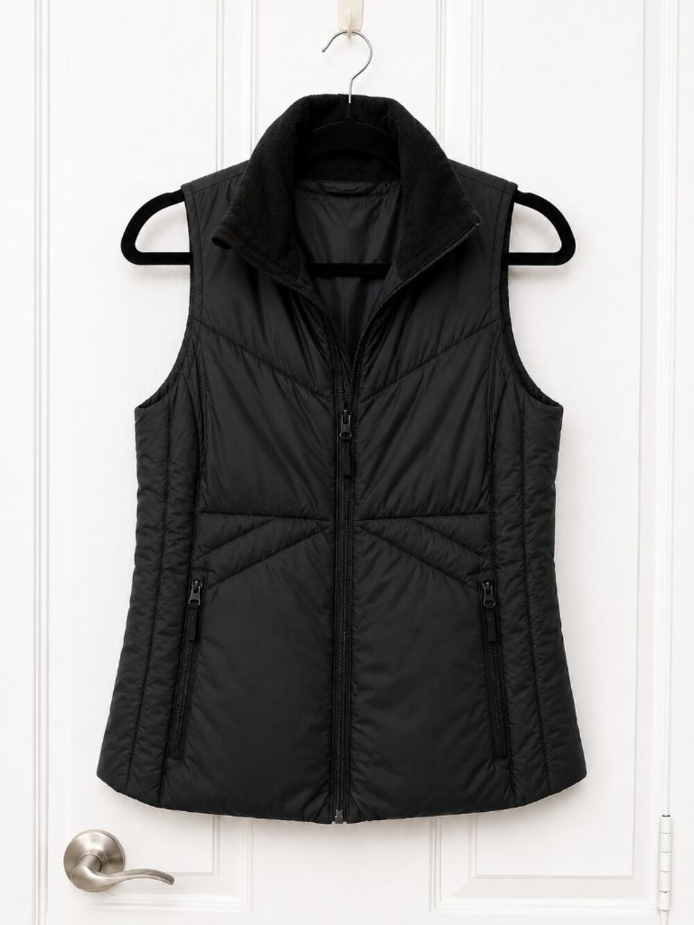 Champion Women’s S Black Insulated Puffer Vest Fleece Collar Outdoor